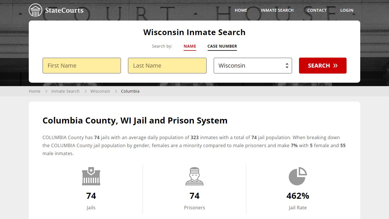 Columbia County, WI Inmate Search - StateCourts